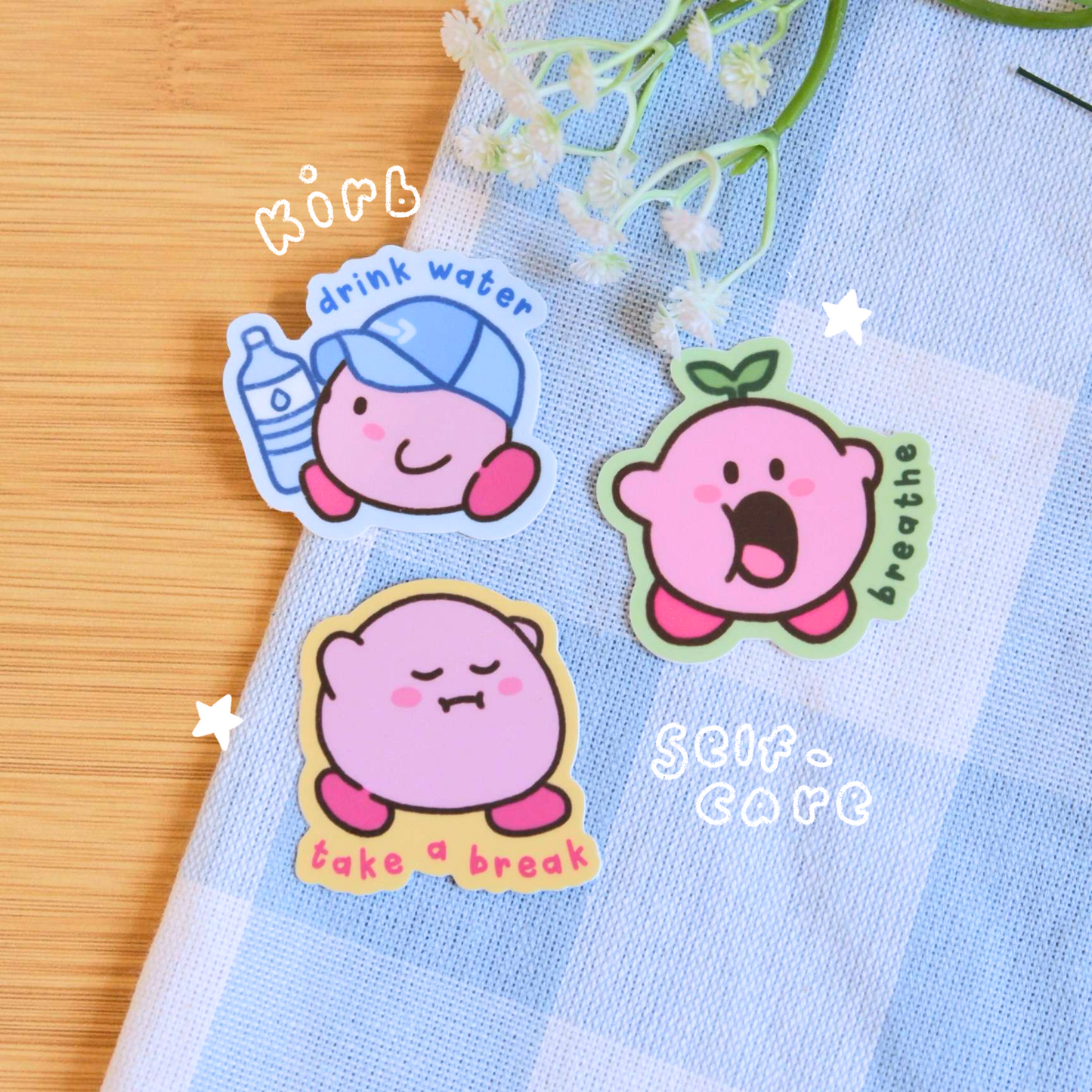 Pink Blob Self-Care Stickers