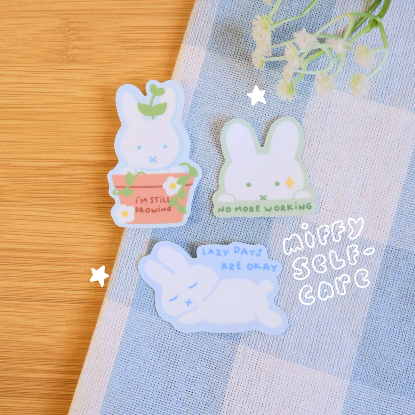Bunny Self-Care Stickers