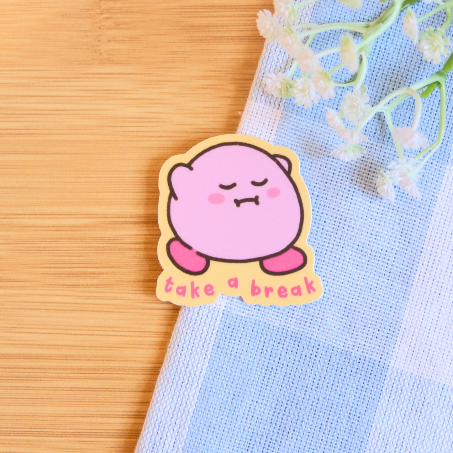 Pink Blob Self-Care Stickers