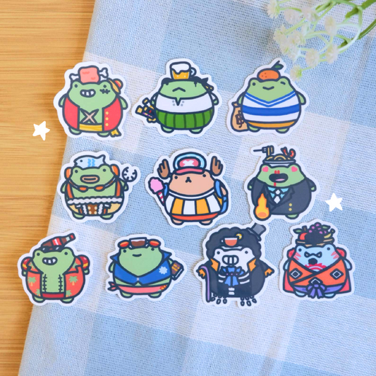 OP Straw Hat Foodie Frog Stickers