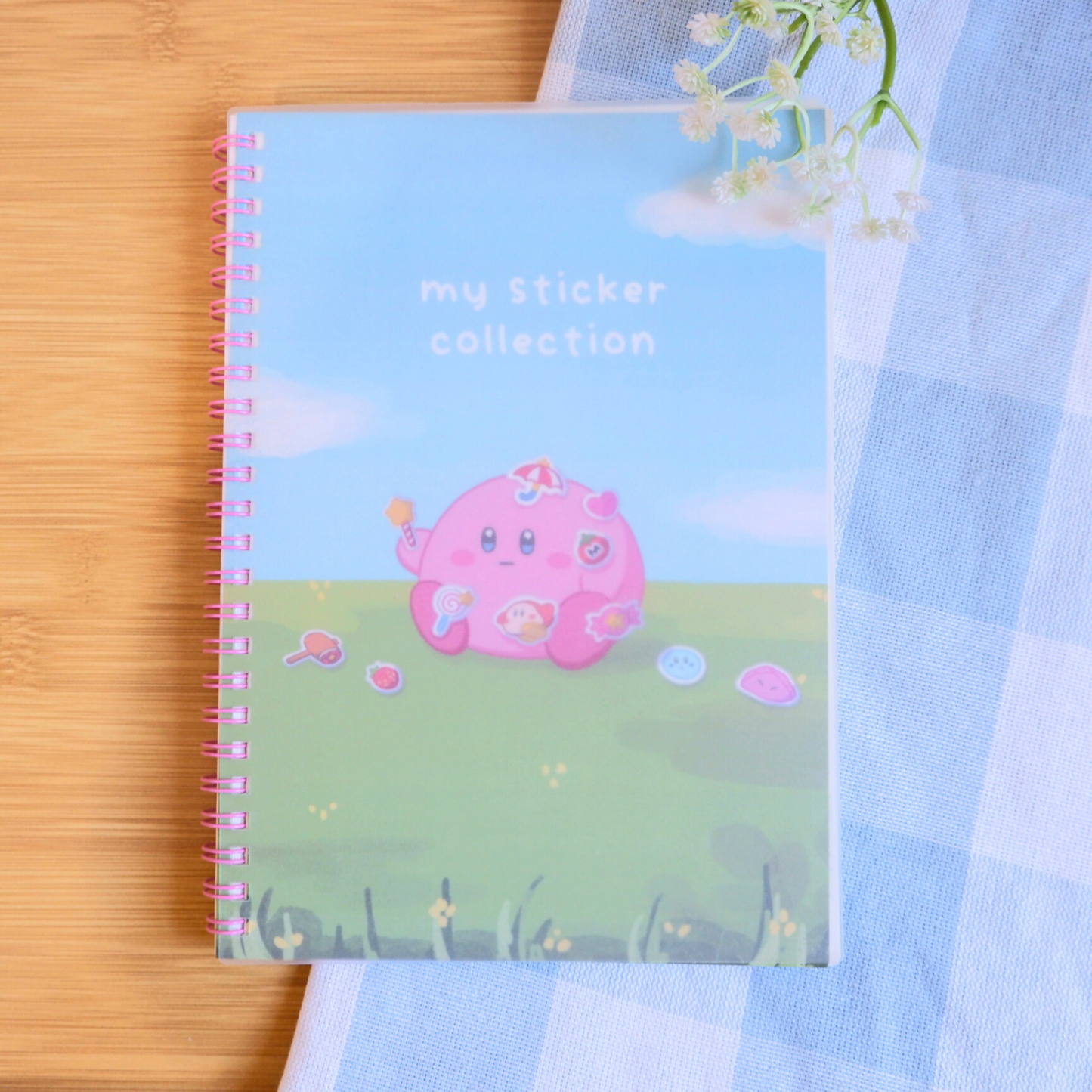 Pink Blob-Themed Reusable Sticker Book | Sticker Album for Unused Sticker Collection