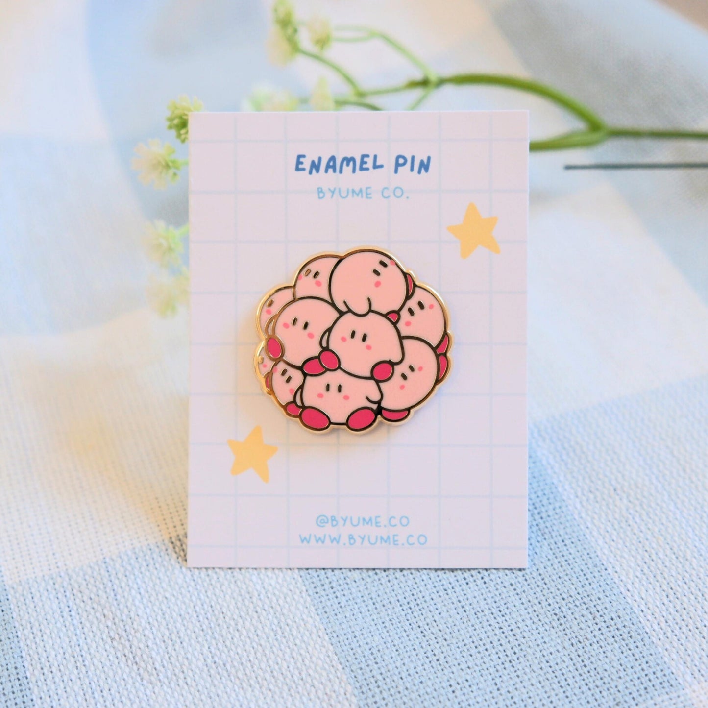 Ball of Pink Blobs Hard Enamel Gold Plated Pin