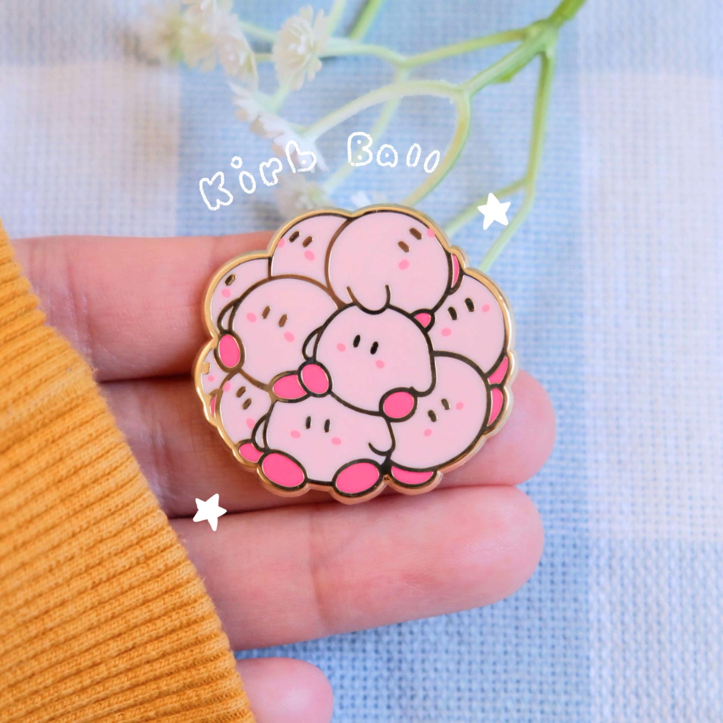 Ball of Pink Blobs Hard Enamel Gold Plated Pin