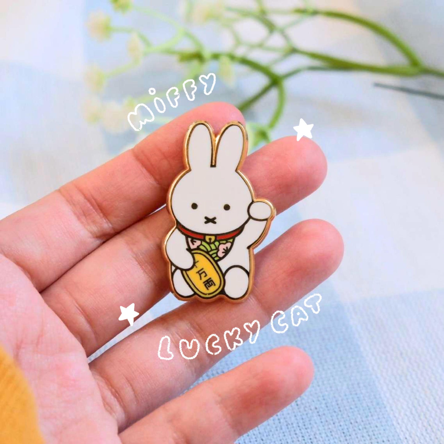 Lucky Bunny Hard Enamel Gold Plated Pin