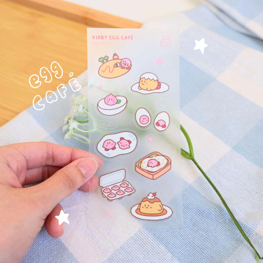 Pink Blob Egg Café Sticker Sheet