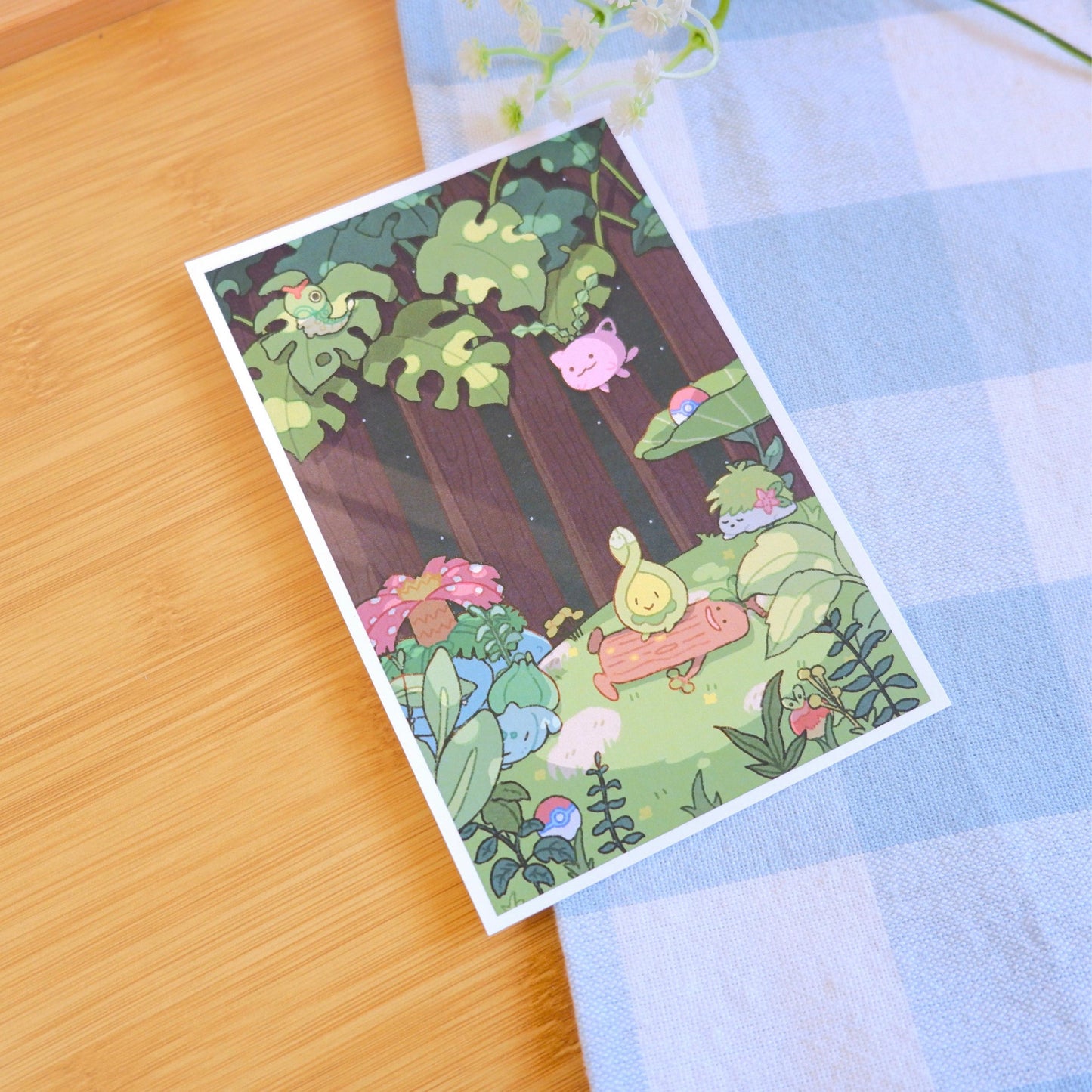 Grass Poke Friends Art Print