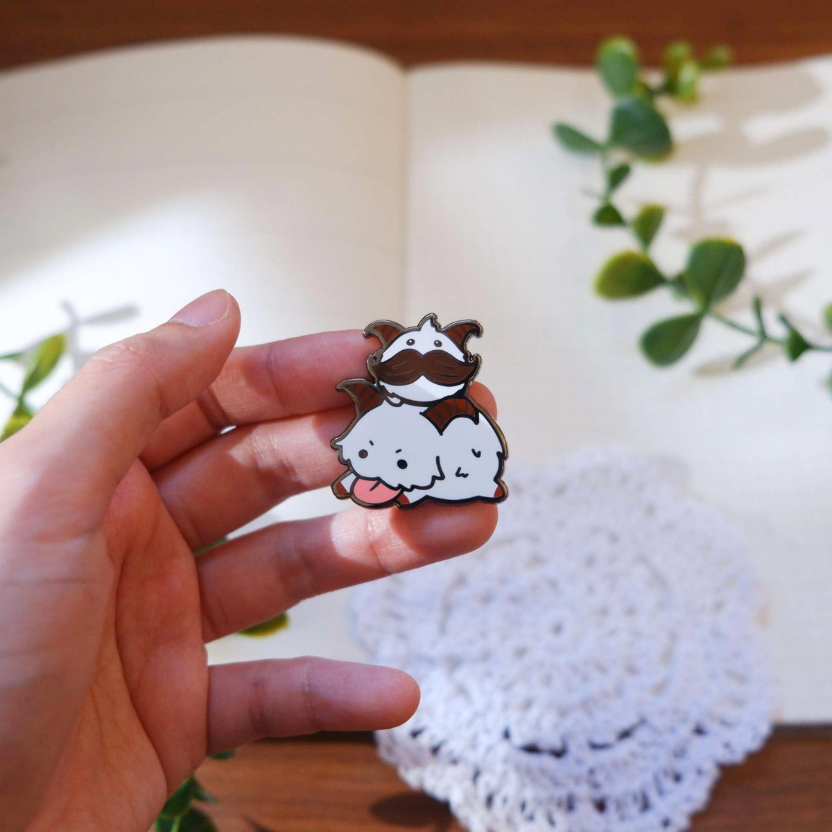 Fluff Balls Enamel Black Nickel Plated Pin