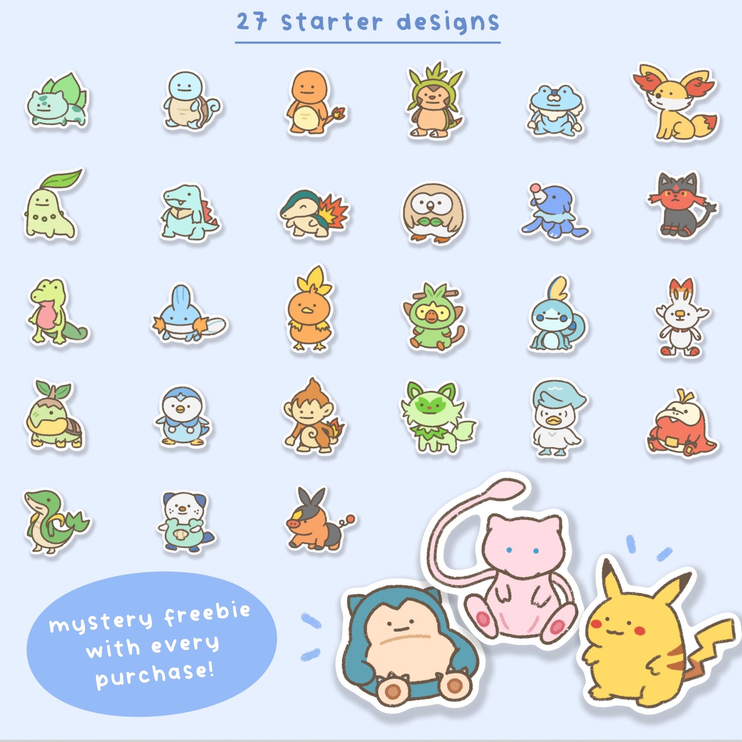 Poke Derpy Starters Mystery Sticker Blind Bag