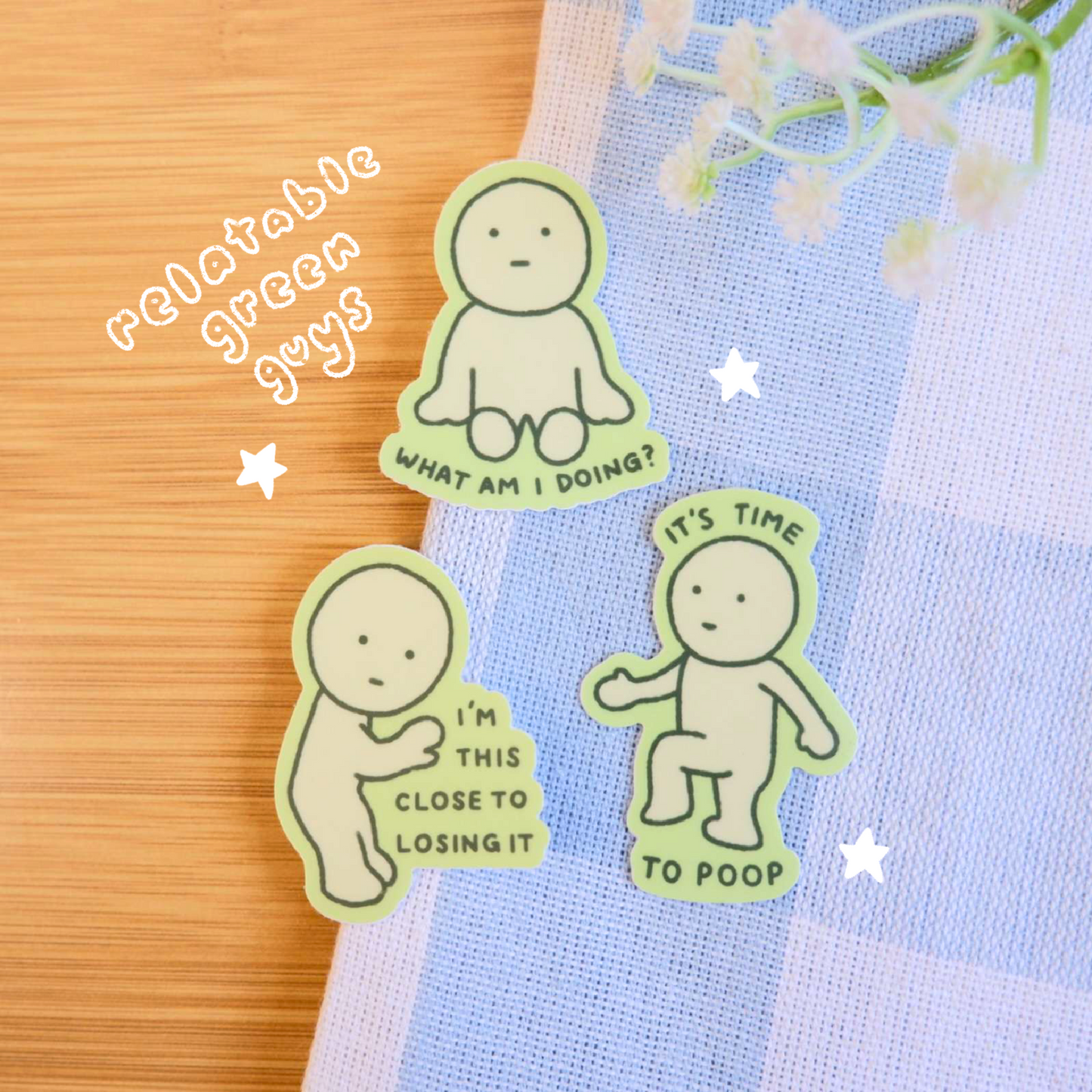 Relatable Green Guy Stickers