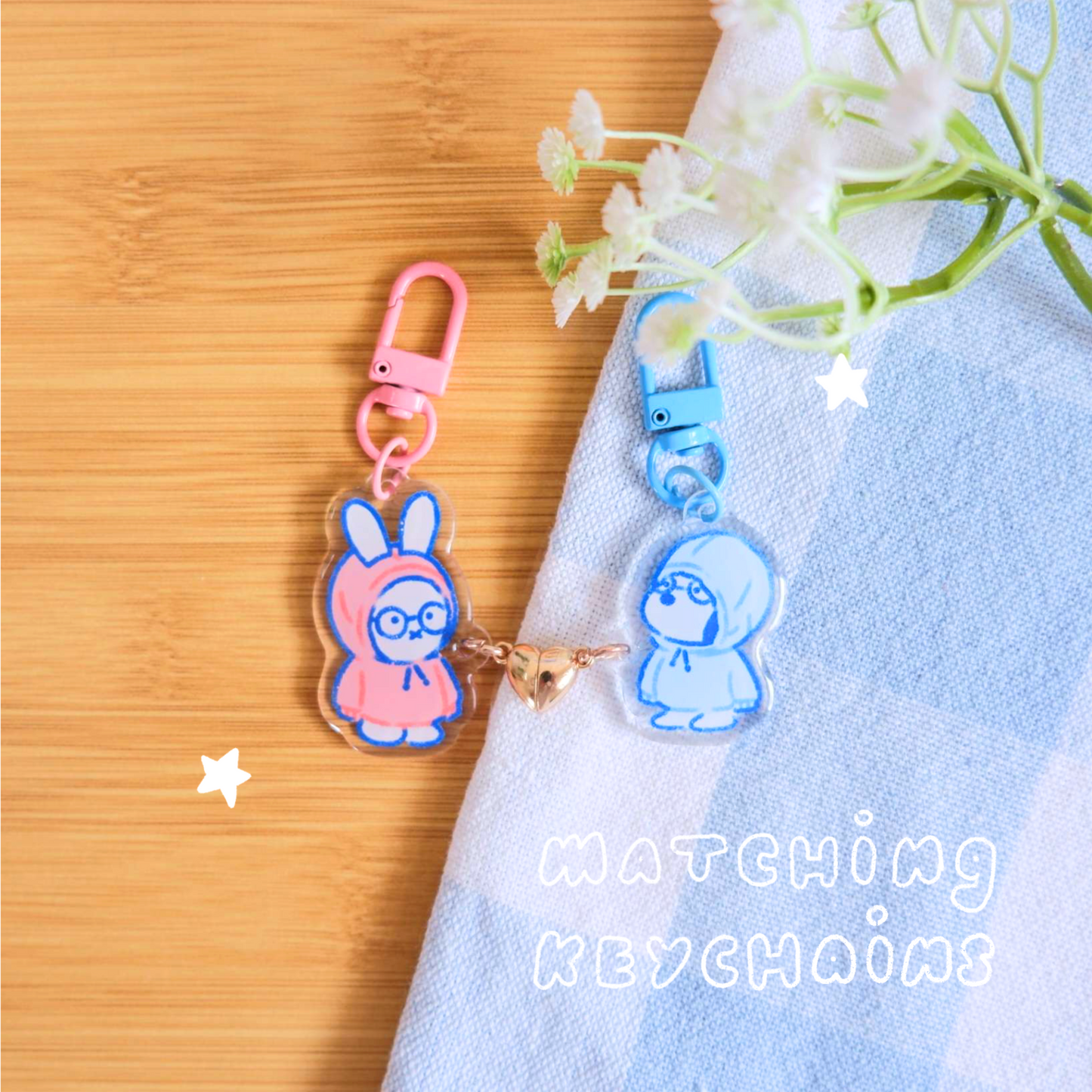 Hoodie Friends Matching Magnetic Keychains
