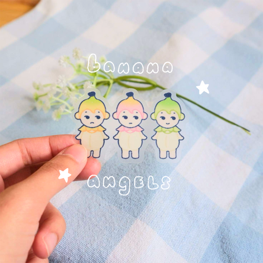 Banana Angels Clear Sticker