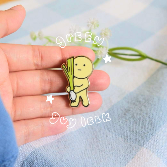 Green Guy Scallion / Leek Hard Enamel Pin