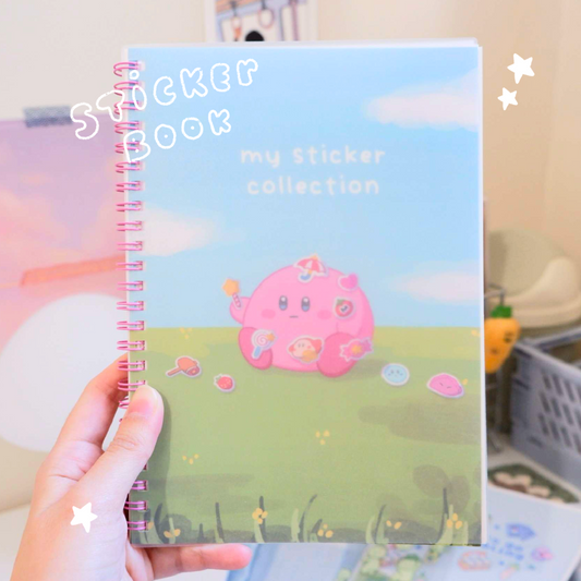 Pink Blob-Themed Reusable Sticker Book | Sticker Album for Unused Sticker Collection