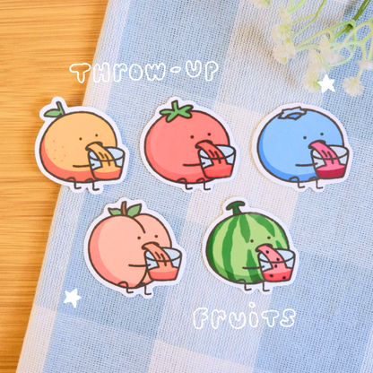 Silly Fruit Throwing Up Stickers