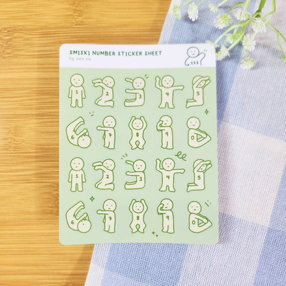 Green Guy Number Sticker Sheet