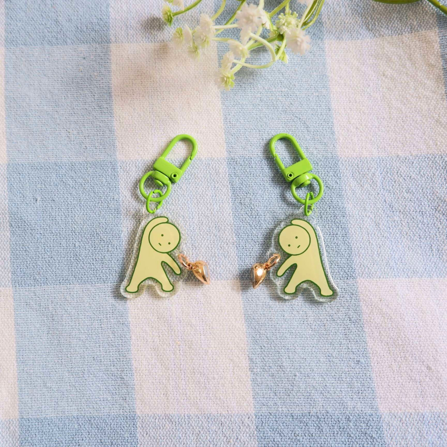 Green Guy Matching Magnetic Keychains