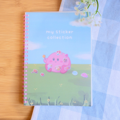 Pink Blob-Themed Reusable Sticker Book | Sticker Album for Unused Sticker Collection