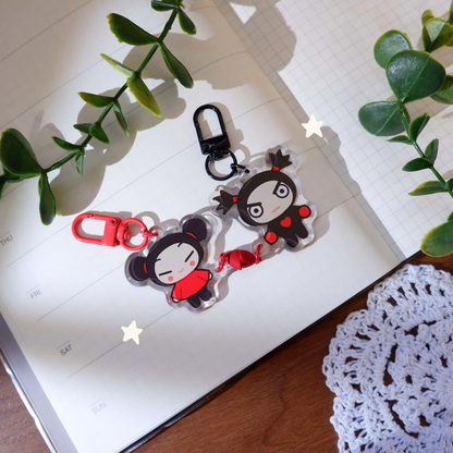 Ninja + Noodle Girl Matching Magnetic Keychains