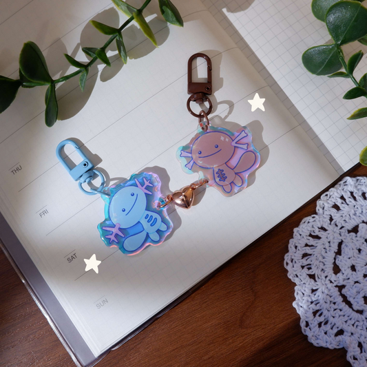 Axolotl Buddies Matching Magnetic Keychains