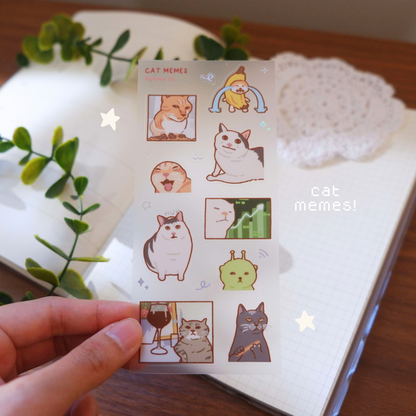 Cat Memes Holo Foil Sticker Sheet