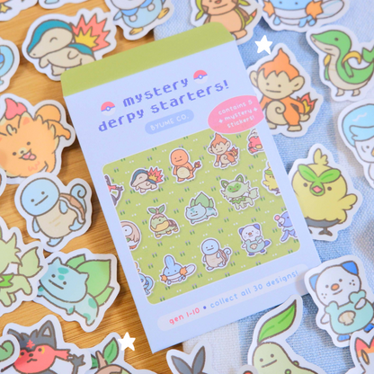 Poke Derpy Starters Mystery Sticker Blind Bag