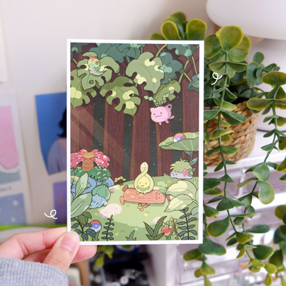 Grass Poke Friends Art Print