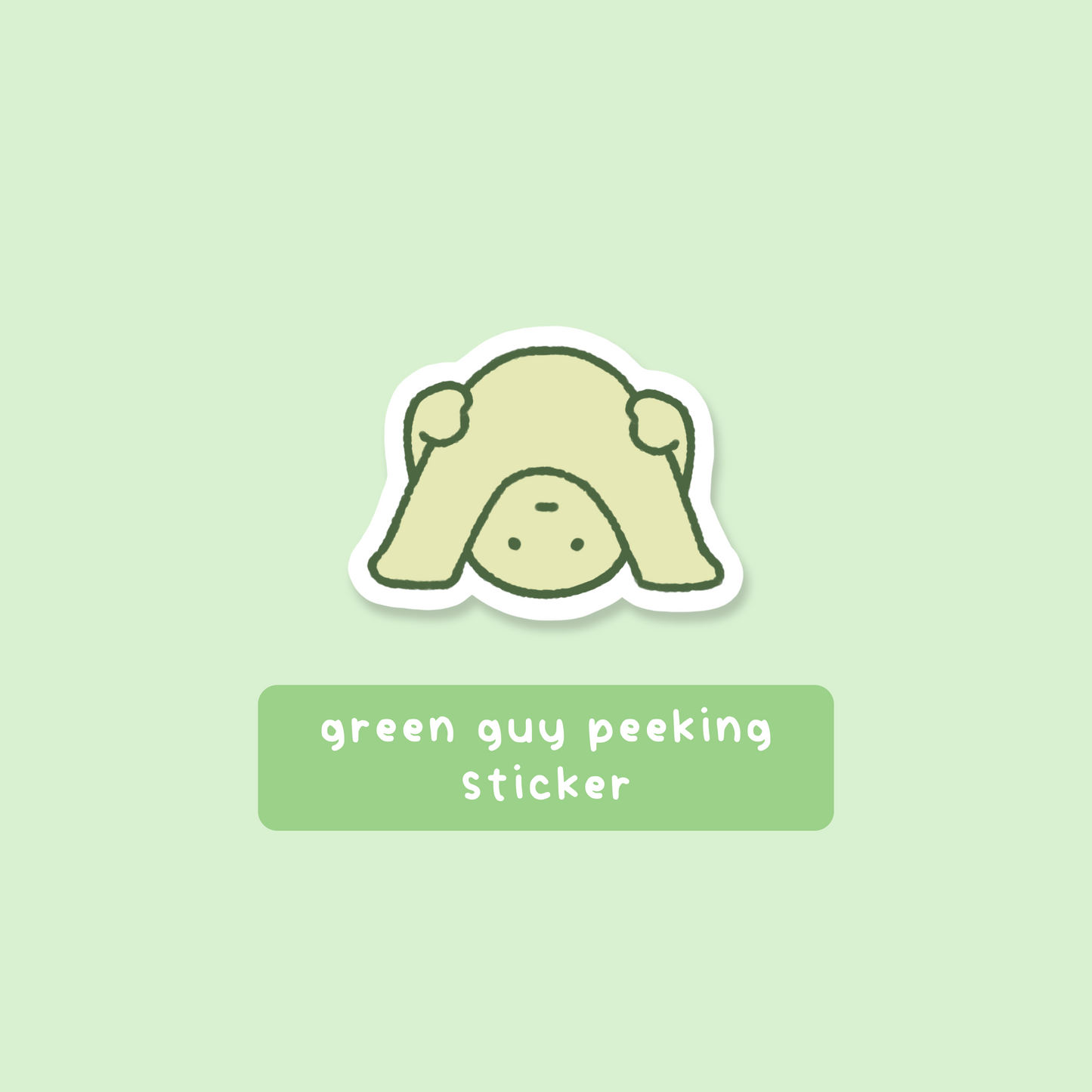 Green Guy Peeking Sticker