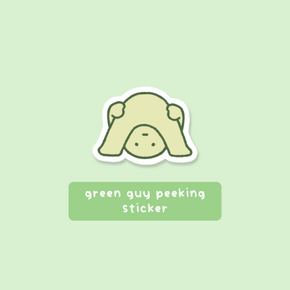 Green Guy Peeking Sticker