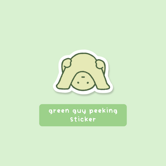 Green Guy Peeking Sticker