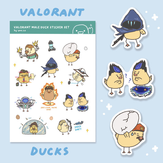 Valo Male Ducks Vinyl Waterproof Sticker Sheet | Vinyl Waterproof Stickers