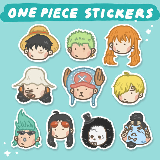 OP Straw Hat Pirates Sticker Beans | Vinyl Waterproof Stickers