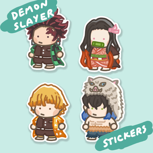 Demon Anime Chibi Stickers | Vinyl Waterproof Stickers