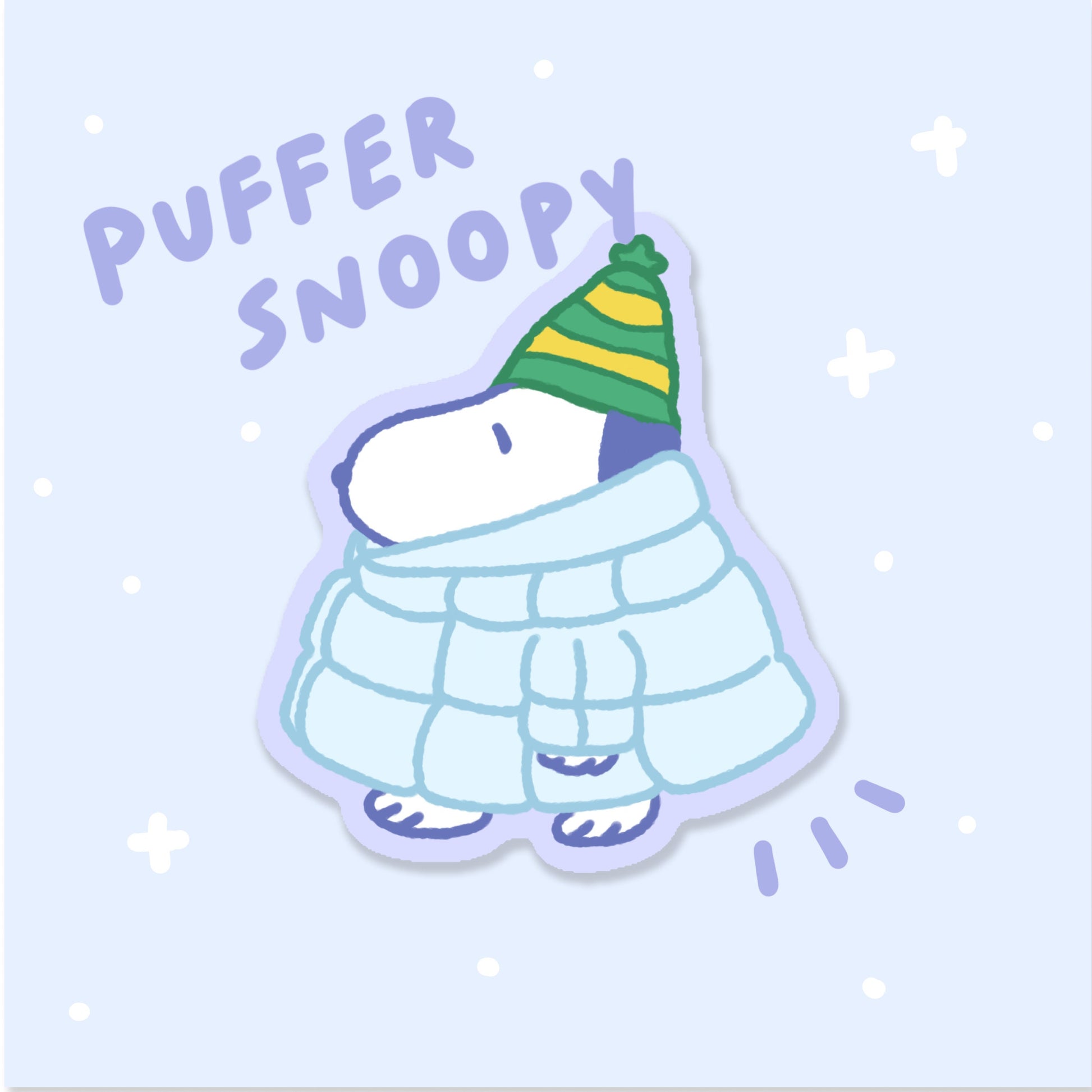 Puffer Snoopy Vinyl Waterproof Sticker