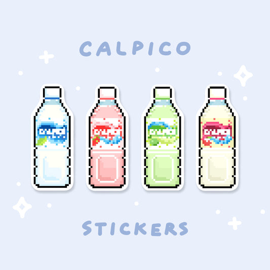 Milk Soda Pixel Art Stickers | Vinyl Waterproof Stickers for Bullet Journal, Planner, Laptop, Water Bottle, Phone Case, Deco