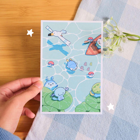 Water Poke Friends Art Print