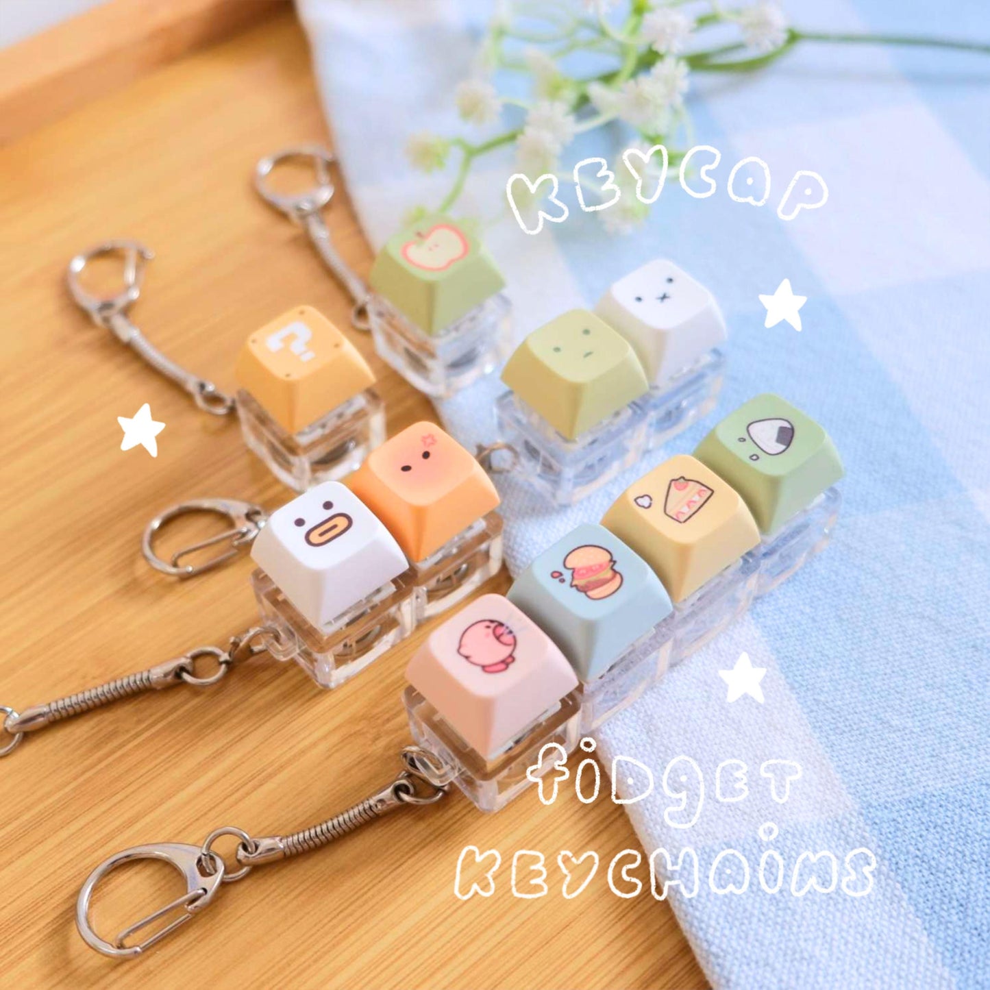 Keycap Fidget Keychains