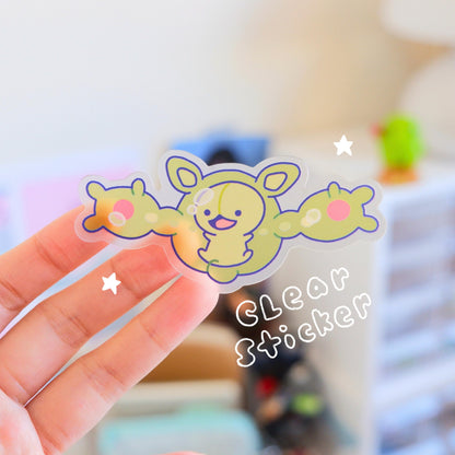 Green Jelly Guy Clear Sticker