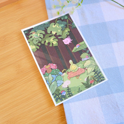 Grass Poke Friends Art Print