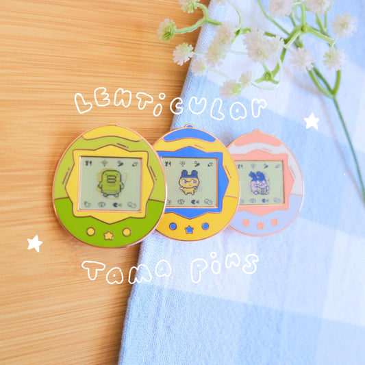 Tama Lenticular Rose Gold Plated Pins