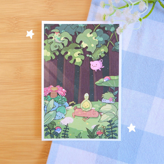 Grass Poke Friends Art Print