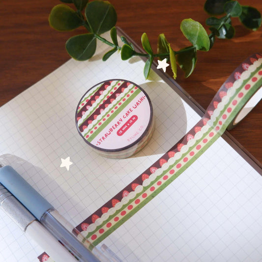 Strawberry Matcha Cake Washi Tape