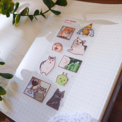 Cat Memes Holo Foil Sticker Sheet