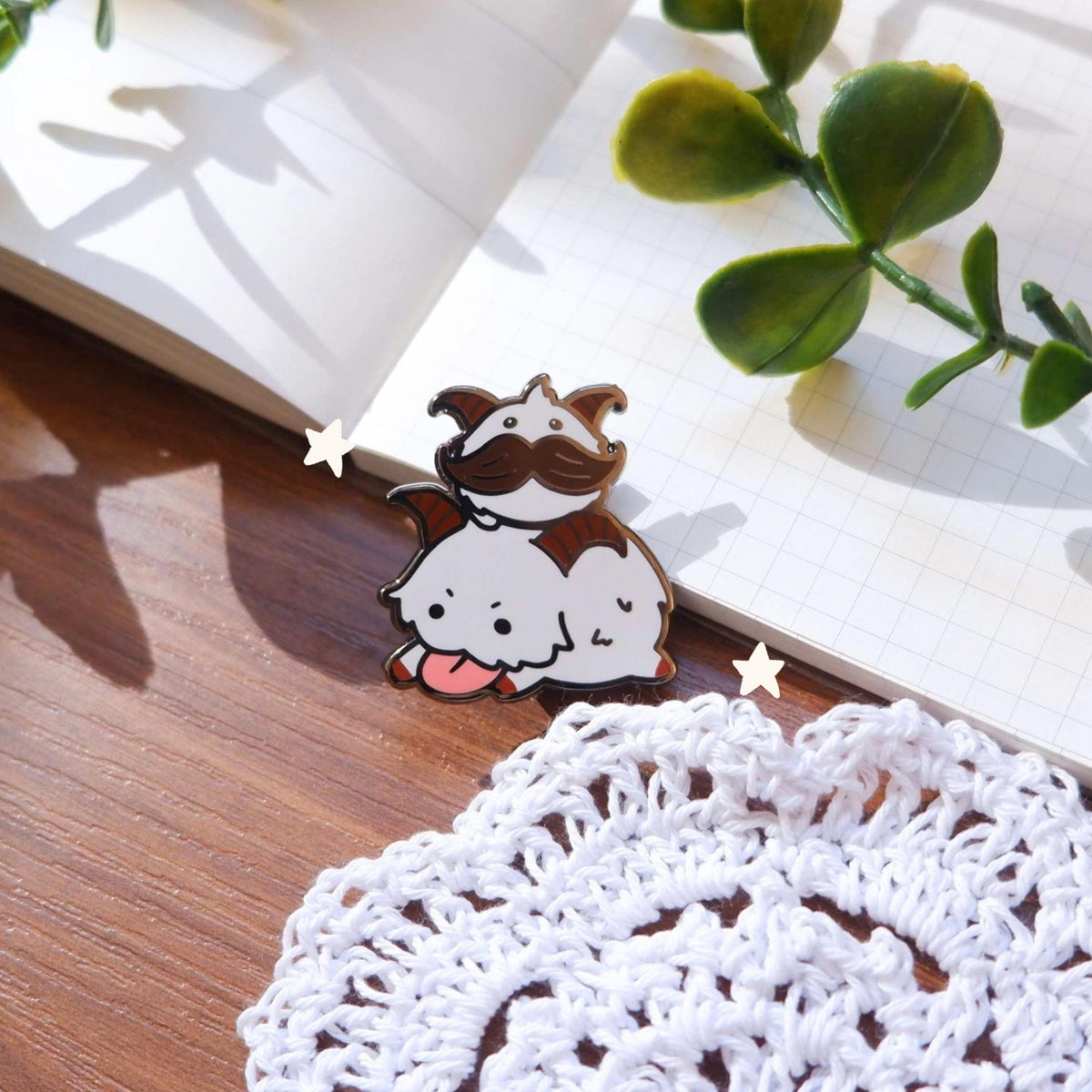 Fluff Balls Enamel Black Nickel Plated Pin