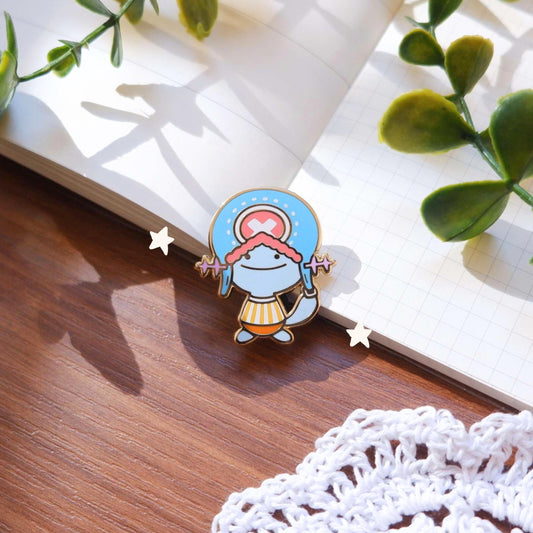 Pirate Axolotl Enamel Gold Plated Pin