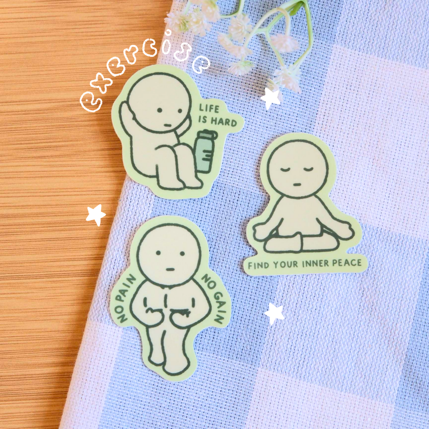 Exercise Green Guy Stickers