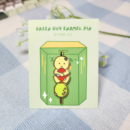 Green Guy Tanghulu Glow in the Dark Hard Enamel Pin